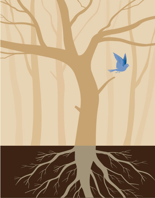 Image for aesthetic effect only - Roots-and-wings-a