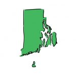 Stylized green sketch map of Rhode Island illustration vector