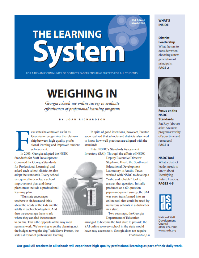 Image for aesthetic effect only - The-learning-system-march-2006-vol.-1-no.-6