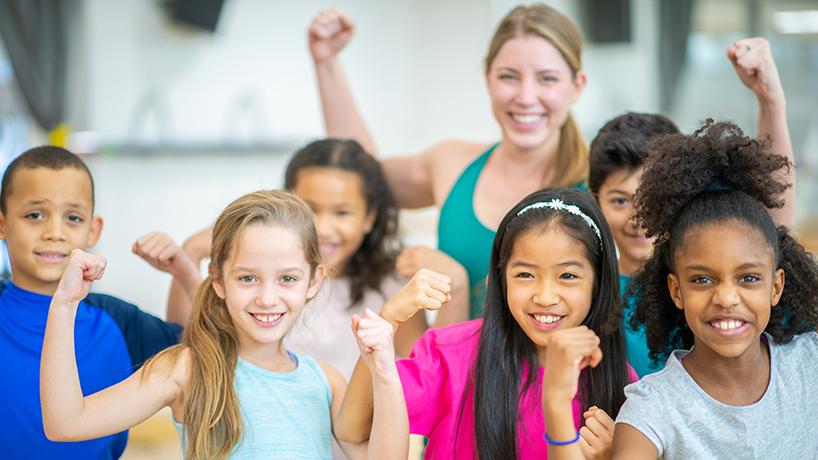 Gym class children portrait