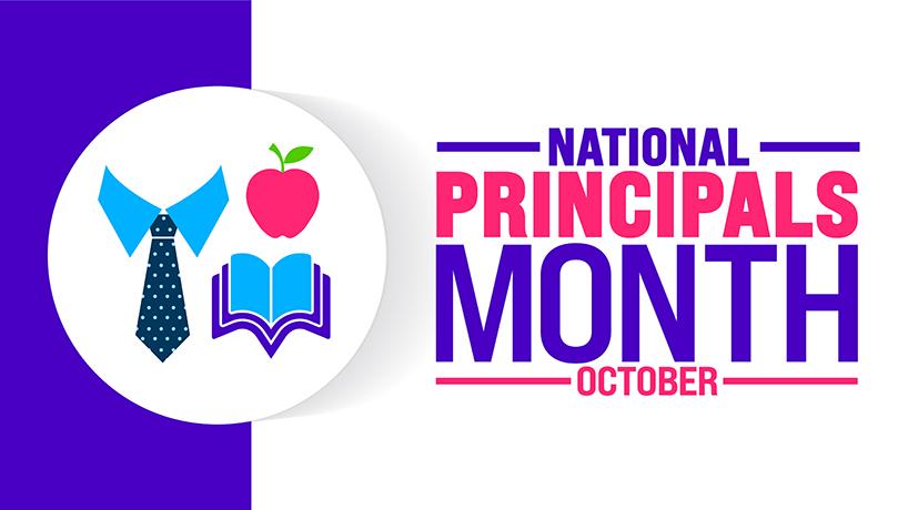 Principals month background or banner design template is observed every year in october. holiday concept. template for card, poster, placard, template. eps 10