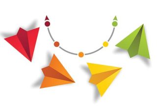 graphic of four paper airplanes