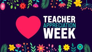 May is teacher appreciation week background template. holiday concept. use to background, banner, placard, card, and poster design template with text inscription and standard color. vector